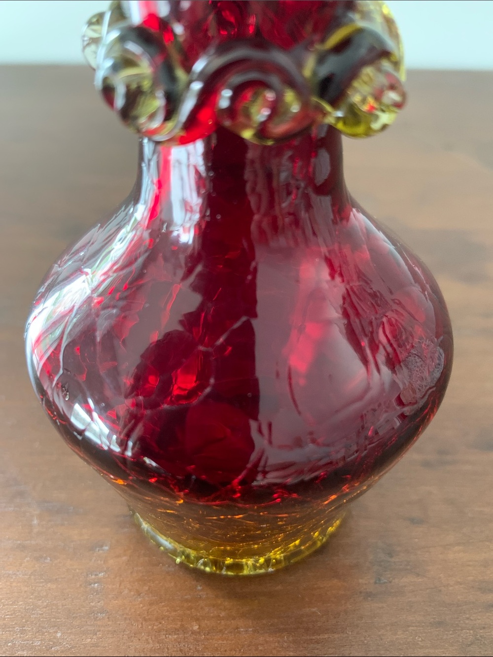 Crackle  Glass Vase - Picture 5 of 11